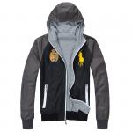 polo paris ralph lauren veste hoodie pas cher hommes 2013 zip italie black gray